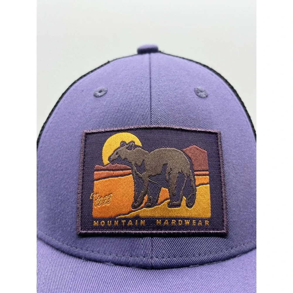 Mountain Hardwear Trucker Hat Purple Black Patch Snapback Cap NetPlus